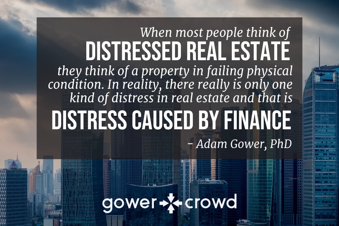 When most people think of distressed real etstate they think of a property in failing condition. In reality there really is only one kind of distress and it is distress caused by finance.