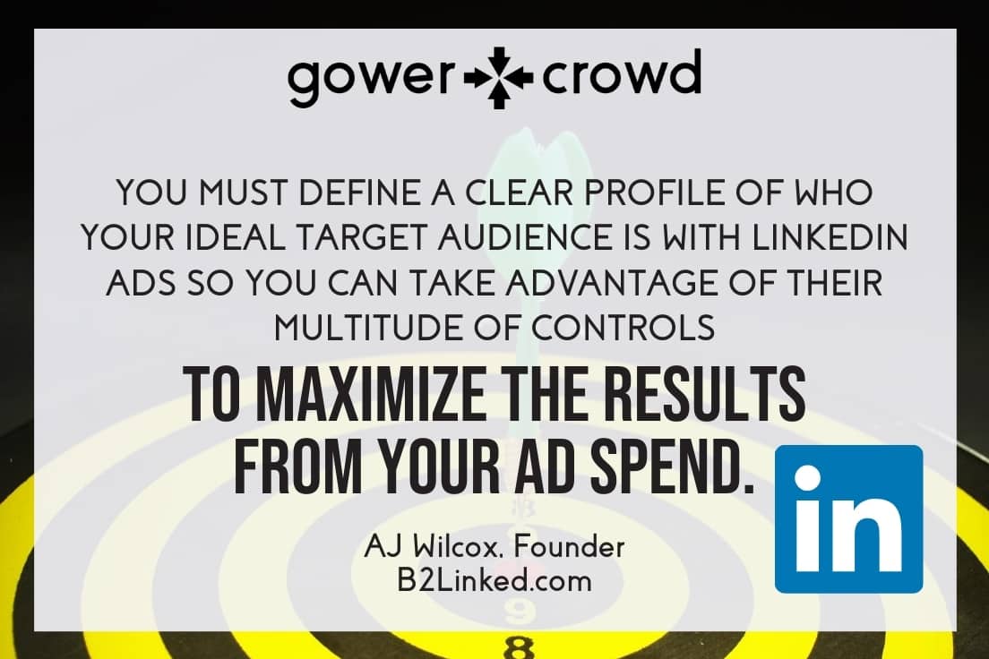 you must define a clear profile of how your idea target audience is with linkedin ads